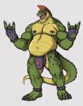  alligatorid anthro bodily_fluids bulge clothing crocodilian eyewear faustoxiii five_nights_at_freddy&#039;s five_nights_at_freddy&#039;s:_security_breach glasses hi_res licking licking_lips long_tongue male montgomery_gator_(fnaf) muscular muscular_male nipple_piercing nipples overweight overweight_male pecs piercing reptile saliva scalie scottgames sharp_teeth solo strongfat teeth thong tongue tongue_out underwear video_games 