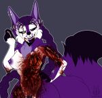  anthro areola big_breasts big_nipples bite_mark black_sclera blood blood_from_mouth blood_in_mouth blood_on_face blood_on_hand blood_splatter bodily_fluids bone_piercing braided_hair braided_ponytail breasts canid canine canis curvy_figure digital_media_(artwork) ear_piercing exposed_bone exposed_flesh exposed_muscle eye_scar eyebrow_piercing eyebrows facial_piercing facial_scar fangs felid flaccid fur genitals gore guts gynomorph hair hi_res industrial_piercing intersex intestines lidded_eyes long_hair long_tail looking_at_viewer machairodontine mammal multicolored_body nipple_piercing nipples nose_piercing nude open_mouth organs penis piercing punk purple_body purple_fur raised_eyebrows rib_cage ribr0t scar septum_piercing simple_background skeleton_hands smile smilodon solo teeth thick_thighs torn_skin undead wide_hips wolf xenon_(xenonwolfy) zombie 