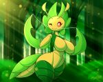  5:4 anthro anthrofied areola arthropod breasts featureless_breasts female generation_5_pokemon hi_res insect latiar leavanny nintendo nude pokemon pokemon_(species) red_eyes smile solo video_games 