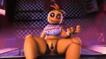 16:9 3d_(artwork) animatronic anthro avian bib bird bottomless chicken clothed clothing digital_media_(artwork) female five_nights_at_freddy&#039;s five_nights_at_freddy&#039;s_2 galliform gallus_(genus) hi_res looking_at_viewer machine phasianid robot scottgames sitting solo source_filmmaker spread_legs spreading teasing toy_chica_(fnaf) video_games widescreen 