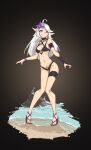  absurd_res breasts clothing elf female hair hi_res humanoid humanoid_pointy_ears long_hair looking_at_viewer not_furry shuuko skinny small_breasts smile solo swimwear 
