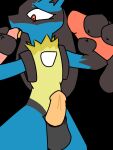  3:4 anthro black_background generation_4_pokemon genitals group handjob licking lucario male male/male nintendo oral penile penis penis_lick pokemon pokemon_(species) sex simple_background tongue tongue_out trio video_games 