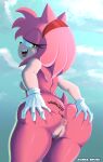  absurd_res accessory amy_rose anthro anus body_writing breasts butt english_text eulipotyphlan female genitals green_eyes hair hair_accessory hairband hedgehog hi_res looking_back mammal monke_brush open_mouth open_smile pink_body pink_hair pussy sega smile solo sonic_the_hedgehog_(series) text 