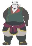  anthro aosano_tenpura asian_clothing barefoot beard clothing east_asian_clothing facial_hair feet giant_panda grin hand_on_stomach hi_res japanese_clothing japanese_text kemono looking_at_viewer male mammal mature_male model_sheet old overweight overweight_male smile solo text translated ursid 