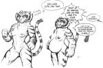  angry anthro breasts dialogue dreamworks english_text felid female genitals hi_res kung_fu_panda mammal master_tigress monochrome muscular muscular_female nipples nude pantherine pregnant pussy sabrotiger sketch text 