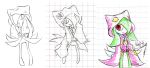  adept-ex clothing female generation_3_pokemon hoodie kirlia looking_at_viewer nintendo patch_(fabric) pink_clothing pink_hoodie pink_topwear pokemon pokemon:urban_tales pokemon_(species) sketch solo standing topwear video_games young 