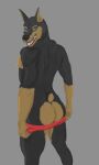 3:5 anthro butt canid canine canis dobermann domestic_dog kadem low_res male mammal pinscher solo 