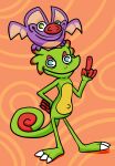  ambiguous_gender anthro blue_eyes chameleon chiropteran curled_tail duo green_body green_eyes hi_res laylee lizard looking_at_viewer mammal multicolored_body nrool playtonic_games purple_body reptile scalie simple_background smile smiling_at_viewer standing toony two_tone_body video_games wings yooka yooka-laylee 