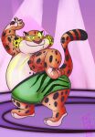  3_toes 4_fingers anthro belly benjamin_clawhauser bottomwear cheetah clothed clothing disney feet felid feline fingers fur half-closed_eyes hi_res male mammal narrowed_eyes obese obese_anthro obese_male orange_body orange_fur overweight overweight_anthro overweight_male r4c00n shorts smile spots spotted_body spotted_fur tan_body tan_fur toes topless whiskers zootopia zootopia+ 