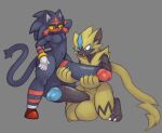  anthro balls big_balls big_penis claws clothing duo eulipotyphlan footwear footwear_only generation_7_pokemon genitals grey_background hedgehog hi_res holding_penis huge_balls huge_penis hybrid hyper hyper_balls hyper_genitalia hyper_penis legendary_pokemon litten male mammal mostly_nude mui_(spinycatto) nintendo nude penis pokemon pokemon_(species) shoes shoes_only simple_background spinycatto video_games zeraora 