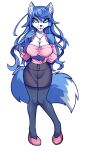  2022 absurd_res alpha_channel anthro blue_body blue_fur blue_hair bottomwear breasts canid canine clothing dipstick_tail eyebrow_through_hair eyebrows eyelashes female fluffy fluffy_tail footwear fox fur hair hi_res inner_ear_fluff jewelry krystal long_hair looking_at_viewer mammal markings naaraskettu necklace nintendo shoes shoulder_tuft simple_background skirt solo star_fox tail_markings teal_eyes translucent translucent_hair transparent_background tuft video_games white_body white_fur 
