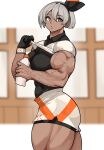  absurdres bea_(pokemon) highres musctonk muscular muscular_female pokemon thick_thighs thighs veins 