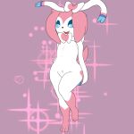  &lt;3 1:1 ambiguous_gender artist_name blulowcj butt eeveelution floppy_ears generation_6_pokemon half-closed_eyes heart_nose hi_res humanoid narrowed_eyes nintendo pokemon pokemon_(species) pose simple_background smile sweet_sylvi sylveon video_games 