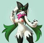  2022 4_fingers anthro areola breasts claws eternity-zinogre female finger_claws fingers generation_9_pokemon genitals hi_res meowscarada nintendo nipples pokemon pokemon_(species) pussy signature solo video_games 