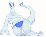  3_fingers 3_toes ambiguous_gender anthro biped blue_body blush featureless_crotch feet fingers generation_2_pokemon hi_res kneeling legendary_pokemon lugia nintendo pokemon pokemon_(species) silver_body simple_background smile solo solterv thick_thighs toes video_games white_background 