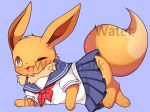  clothing draw_me_like_one_of_your_french_girls eevee eeveelution female feral generation_1_pokemon looking_at_viewer meme nintendo one_eye_closed pokemon pokemon_(species) sailor_uniform school_uniform seviyummy simple_background solo solo_focus uniform video_games watermark wink winking_at_viewer 