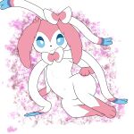  1:1 absurd_res ambiguous_gender artist_name blulowcj eeveelution floppy_ears generation_6_pokemon hi_res male_(lore) nintendo pinup pokemon pokemon_(species) pose sweet_sylvi sylveon video_games 