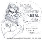  ai_art anthro based camelid deviantart deviantart:dreamup dreamupllamas eyewear fur hi_res llama male mammal muscular nft rant solo sunglasses swag taralen tattoo traditional_media_(artwork) wool_(fur) 