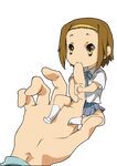  biting brown_hair eating hand hands k-on! minigirl photoshop school_uniform short_hair tainaka_ritsu 
