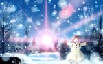  forest kanon landscape lens_flare nature skyt2 snow snowing solo tree tsukimiya_ayu 