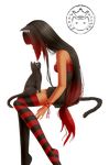  animal_ears azusa_kitade_render black_hair cat cat_ears catgirl dress kattzu long_hair photoshop 