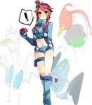  blue_eyes blush fuuro_(pokemon) gym_leader hair_ornament kenhorou kokormori poke_ball pokeball pokemon pokemon_(game) pokemon_black_and_white pokemon_bw red_hair swana swanna swoobat unfenzant 