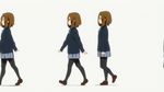  animated animated_gif brown_hair gif hirasawa_yui k-on! pantyhose school_uniform short_hair skirt walking 