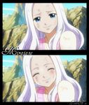  blue_eyes cutte dress fairy_tail female kawai long_hair mirajane white_hair 