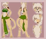  2022 absurd_res anthro barefoot black_nose blonde_hair blue_eyes breasts butt feet felid feline female fingers fur green_eyes hair hand_on_hip hi_res long_hair looking_at_viewer mammal model_sheet outline ponytail smile solo standing tan_body tan_fur tattoo the_man toes white_outline 