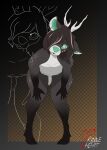  absurd_res anthro antlers cervid genitals hands_on_legs hi_res horn leaning leaning_forward looking_at_viewer male mammal nipples open_mouth penis riddleheart simple_background solo standing thick_thighs 