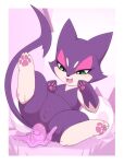  2022 absurd_res ambiguous_gender anal black_nose digital_media_(artwork) ditto_(disambiguation) duo egg eyelashes female female/ambiguous generation_5_pokemon green_eyes hi_res kekitopu nintendo open_mouth pokemon pokemon_(species) purrloin spread_legs spreading video_games 