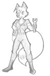  anthro biped canid canine clothing engineer fox graphite_(artwork) jumpsuit male mammal mechanic monochrome pencil_(artwork) reddragonkan smile solo tools traditional_media_(artwork) uniform wrench 