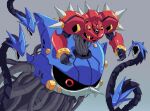  absurdres crossover cyberlord1109 devil_gundam fusion g_gundam gundam highres mecha mechanization metal_sonic monsterification no_humans red_eyes robot sonic_(series) super_robot tentacles 