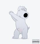  2022 animal_genitalia animated anthro balls brian_griffin canid canine canis dancing domestic_dog family_guy genitals letodoesart male mammal nude sheath short_playtime simple_background solo thrusting white_background 