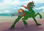  beach cute_expression digital_drawing_(artwork) digital_media_(artwork) equid equine fangs feral flat_colors friendship_is_magic happy hasbro horse male mammal my_little_pony paws pony running sea seaside solo solo_focus sunny_way water 