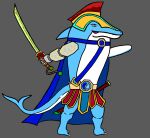  anthro armor cetacean delphinoid headgear helmet legend male mammal marine melee_weapon nerolegend sword toothed_whale weapon 