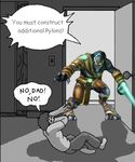  armor blade father_and_son parody protoss room starcraft zealot 