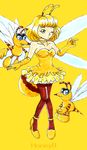  banjo-kazooie bee_girl blonde_hair costume dress honey_b insect_girl lowres monster_girl rareware wink zubba 