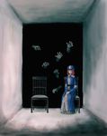  bad_id bad_pixiv_id chair darkness ghost hands hat highres horror_(theme) iromono_(ender2009) japanese_clothes pink_eyes pink_hair saigyouji_yuyuko short_hair solo touhou when_you_see_it 