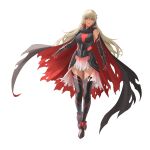  1girl absurdres alternate_costume black_cape black_collar black_footwear black_gloves blonde_hair boots breasts cape cleavage collar commission commissioner_upload dark-skinned_female dark_skin elbow_gloves fire_emblem fire_emblem:_the_binding_blade fire_emblem_heroes gloves highres igrene_(fire_emblem) large_breasts long_hair looking_at_viewer moja_(rainpoow) mole mole_under_eye non-web_source solo thigh_boots thighs torn_cape torn_clothes yellow_eyes 