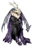  anthro bandai_namco bone capnii clothing digimon digimon_ghost_game fakemon fur grey_body grey_fur hi_res horn lagomorph leporid long_ears male mammal rabbit red_eyes skull solo spikes symbareangoramon torn_clothing 