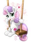  &lt;3 blush cutie_mark equid equine female feral friendship_is_magic hasbro hi_res horn joakaha looking_at_viewer mammal my_little_pony sitting solo sweetie_belle_(mlp) swing unicorn 