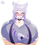  ahoge big_breasts breast_grab breast_play breasts collar domestic_cat duo felid feline felis female first_person_view hair hand_on_breast hi_res hololive huge_breasts human humanoid inner_ear_fluff long_hair looking_at_viewer male male/female mammal mouth_closed okayu_nekomata purple_eyes purple_hair sex simple_background smile snesti09 titfuck titfuck_under_clothes tuft virtual_youtuber vtuber 