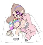  armor bestiality bodily_fluids bracers brown_hair cum disney domestic_pig duo female feral genital_fluids gravity_falls hair heart_glasses human mabel_pines male male/female mammal maniacpaint purple_hairband sex_from_behind suid suina sus_(pig) waddles young 
