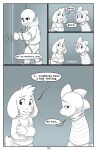  absolutedream absurd_res asriel_dreemurr bone border comic digital_media_(artwork) english_text group hi_res humanoid monochrome monster_kid sans_(undertale) skeleton text trio undertale undertale_(series) video_games white_border 