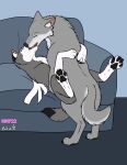  animated canid canine canis duo female feral furniture grabbing hi_res humping independence kissing male male/female mammal mechanical_monster_factory opekun paper-wings sofa wings wolf 