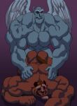  anal beast_(disney) beauty_and_the_beast biceps big_muscles butt duo eyes_closed facial_hair feathered_wings feathers gargoyle genitals goatee hi_res humanoid male male/male muscular pecs penetration penis remert sex the_hunchback_of_notre_dame victor_(the_hunchback_of_notre_dame) wings 