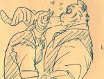  &lt;3 anthro beastars bill_(beastars) blush bovid caprine clothed clothing dall_sheep duo eyes_closed felid fully_clothed kissing low_res male male/male mammal pantherine pina_(beastars) sheep surprise surprise_kiss surprised_expression tiger wuffinarts 