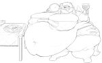  5_fingers alcohol anthro belly beverage big_belly big_breasts black_and_white bone breasts clothing container cup derpy_hooves_(mlp) drinking_glass eating equid equine female fingers food friendship_is_magic furniture gabrielcoroum glass glass_container glass_cup ham hasbro hi_res huge_breasts huge_thighs hyper hyper_belly hyper_breasts hyper_thighs mammal meat monochrome morbidly_obese morbidly_obese_anthro morbidly_obese_female my_little_pony navel obese obese_anthro obese_female overweight overweight_anthro overweight_female pegasus plate pork smile table thick_thighs torn_clothing wine wine_glass wings 