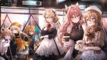  6+girls :t ;p absurdres akanbe animal_ears apron black_dress blonde_hair blue_eyes brown_hair checkerboard_cookie commentary_request cookie cup dress fnc_(girls&#039;_frontline) food fox_ears g36_(girls&#039;_frontline) girls&#039;_frontline girls&#039;_frontline_neural_cloud gloves hair_between_eyes hat head_scarf highres holding holding_cookie holding_cup holding_food idw_(girls&#039;_frontline) jacket korean_commentary labcoat long_hair m1897_(girls&#039;_frontline) maid_headdress multiple_girls one_eye_closed open_mouth pantyhose persicaria_(girls&#039;_frontline_nc) pillo pink_eyes pink_hair pleated_skirt pout ribbed_sweater riko_(girls&#039;_frontline_nc) rubber_gloves shirt short_hair skirt smile sweater tongue tongue_out white_shirt white_skirt yellow_eyes 